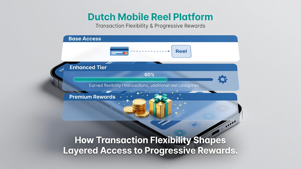 Diagram van gelaagde VIP-beloningen gekoppeld aan transactieflexibiliteit in mobiele systemen